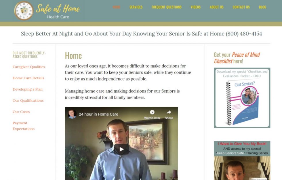 Safe at Home Healthcare Savvy Senior Marketing