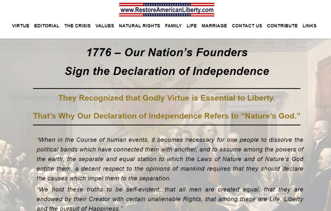 Restore American Liberty Website Design