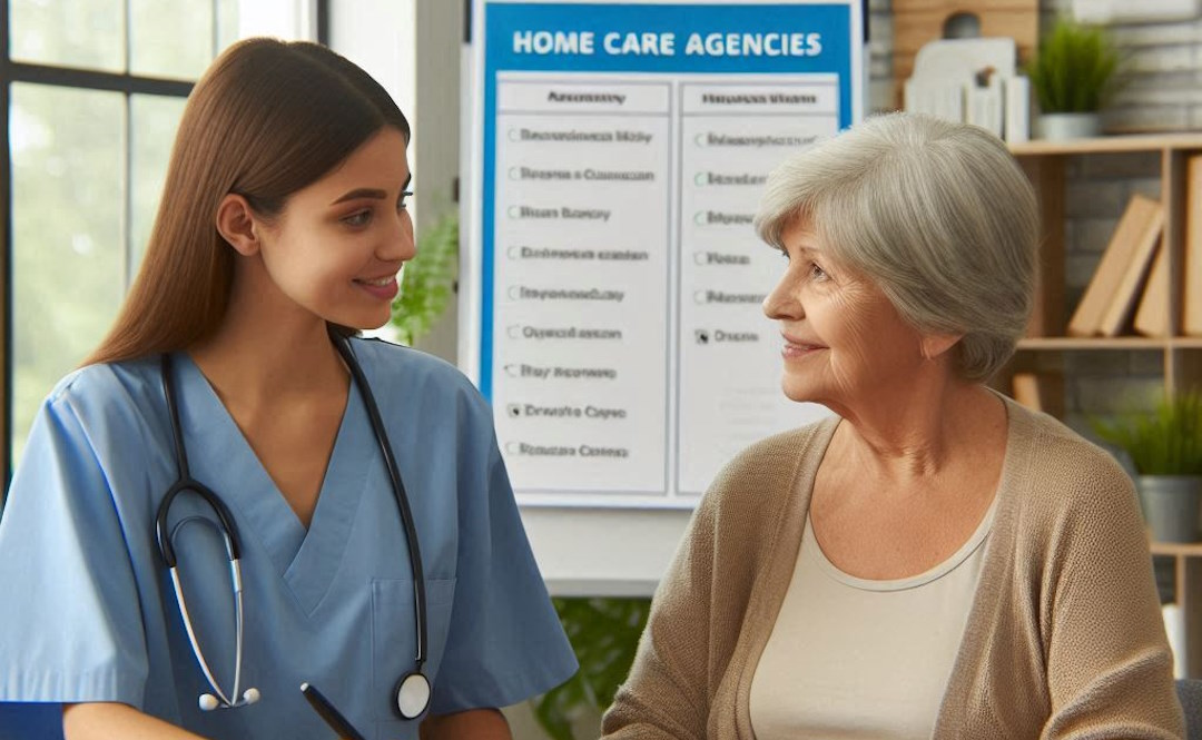 social worker making a referral to a home care agency